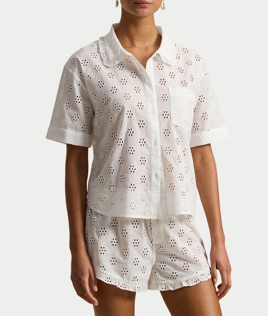 Cotton Eyelet Woven Pajama Set