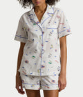 Short Sleeve Woven Pajama Set