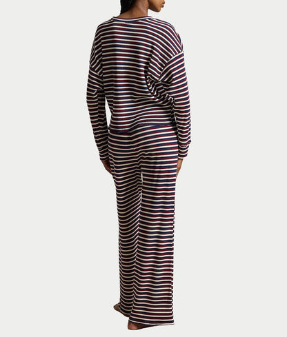 Waffle Knit Stripe Long Sleeve Pajama Set