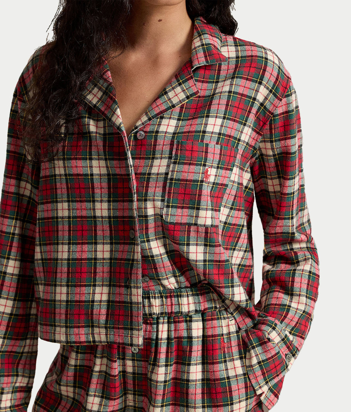Crop & Boxer Plaid Flannel Pajama Set