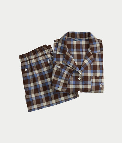 Crop & Boxer Plaid Flannel Pajama Set
