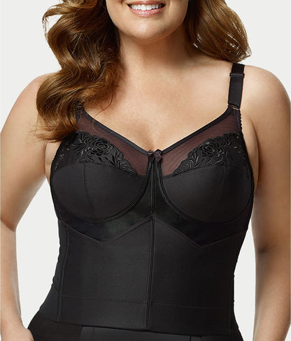 Embroidered Microfiber Longline Wire-Free Bra