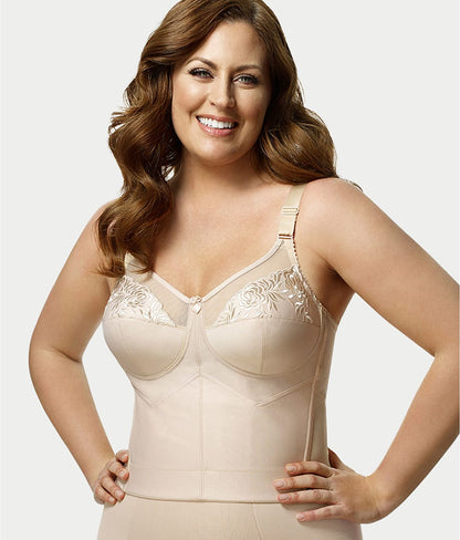 Embroidered Microfiber Longline Wire-Free Bra