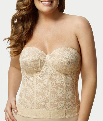 Lace Strapless Longline Bra