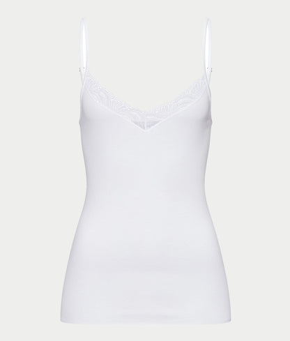 Cotton Delight Lace Trim Cotton Camisole