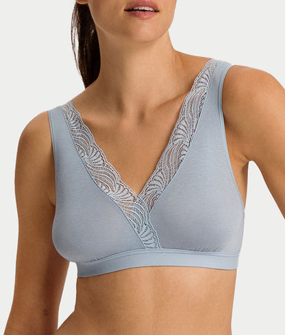 Cotton Delight Lace Trim Cotton Soft Cup Bra