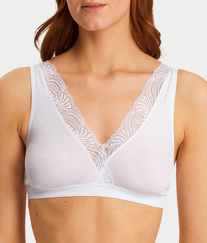 Cotton Delight Lace Trim Cotton Soft Cup Bra