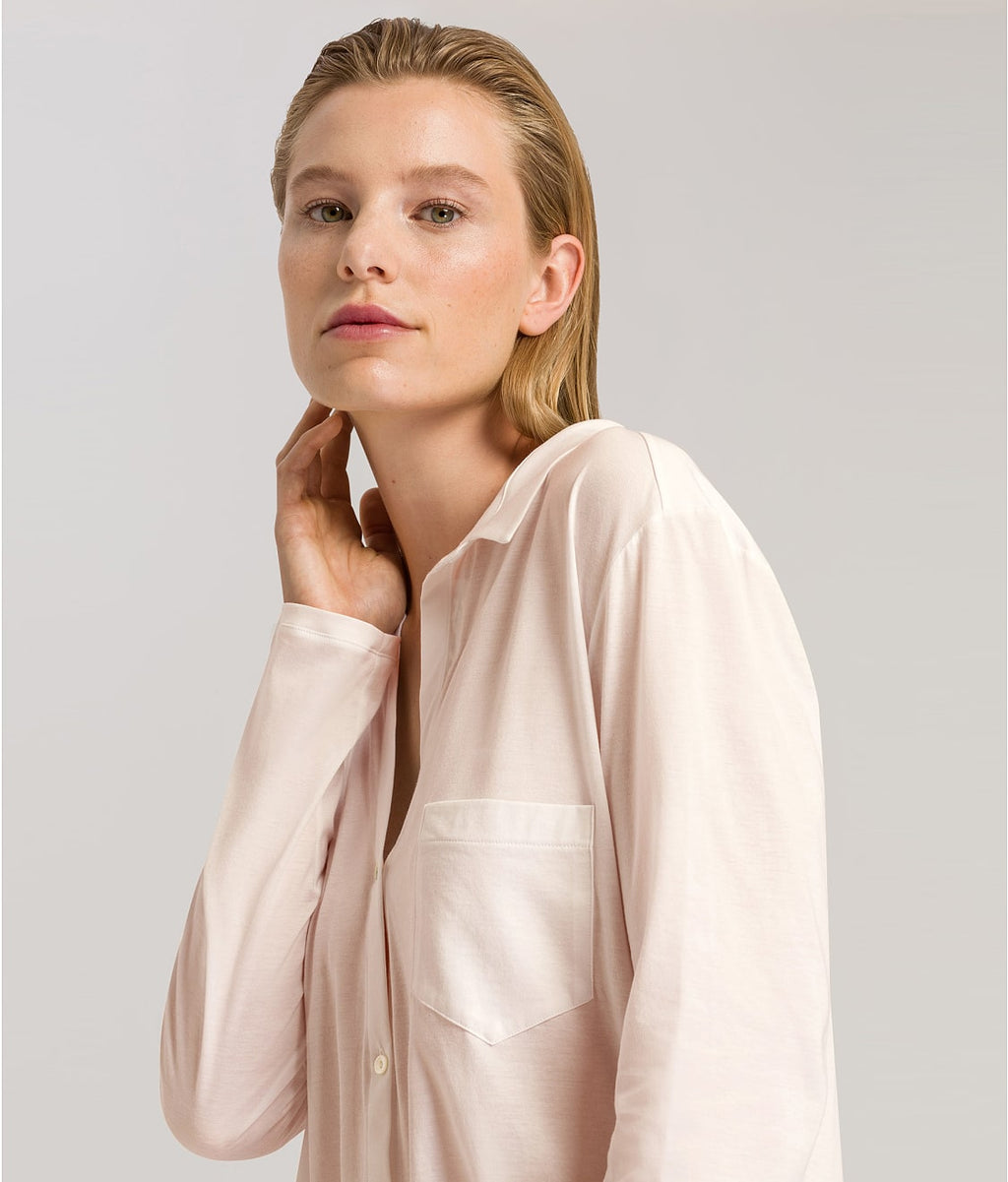 Cotton Deluxe Button-Front Sleep Shirt