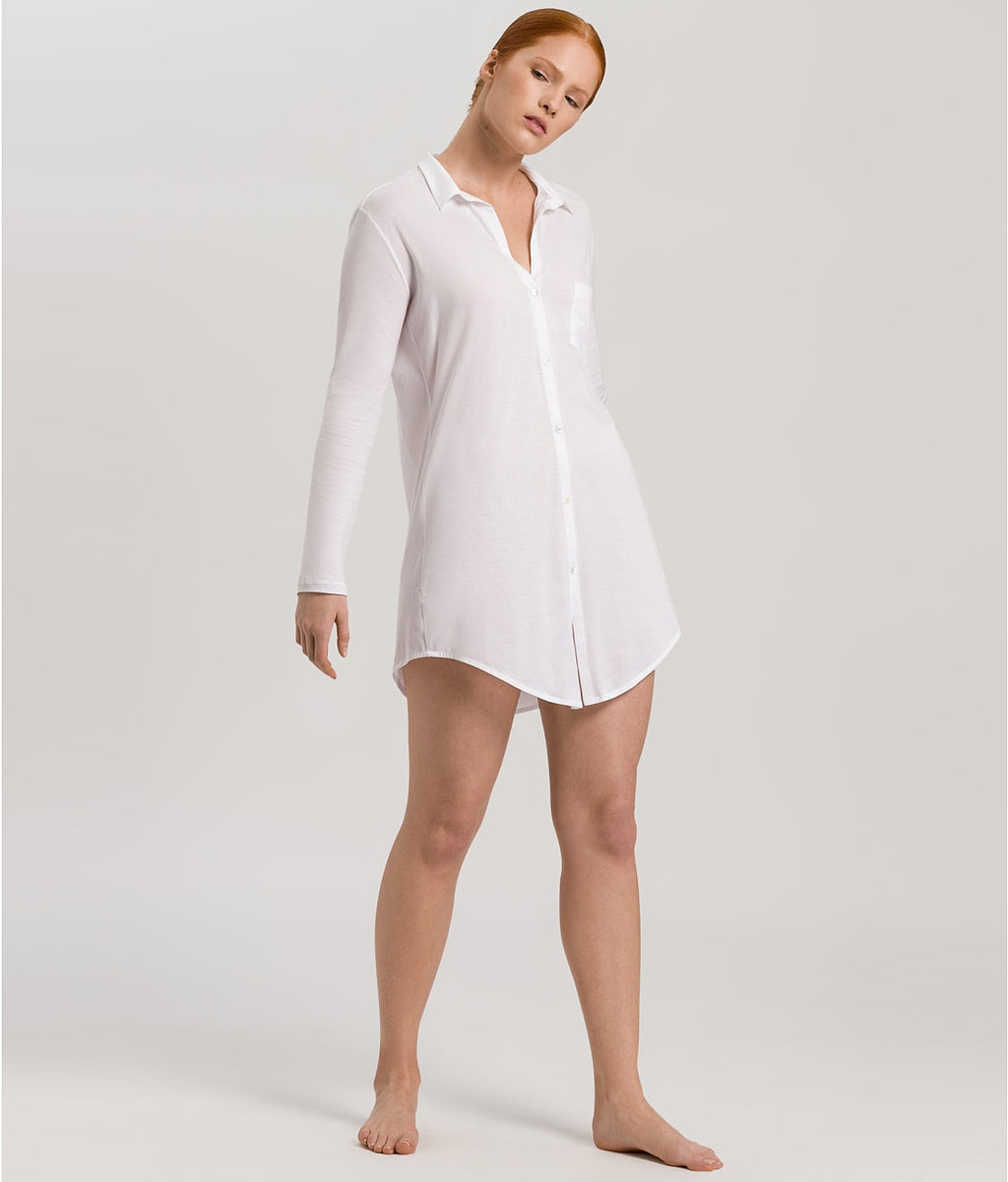 Cotton Deluxe Button-Front Sleep Shirt