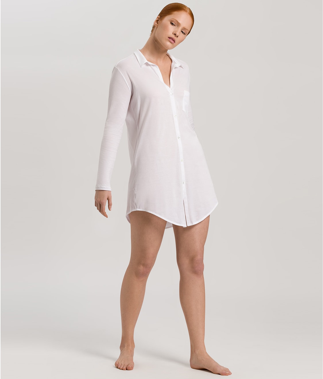 Cotton Deluxe Button-Front Sleep Shirt