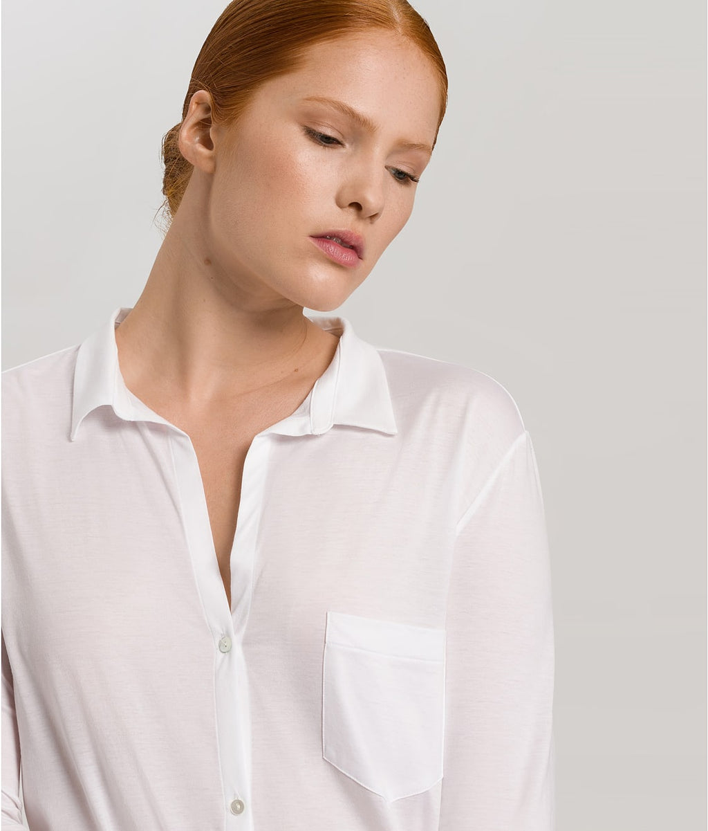 Cotton Deluxe Button-Front Sleep Shirt
