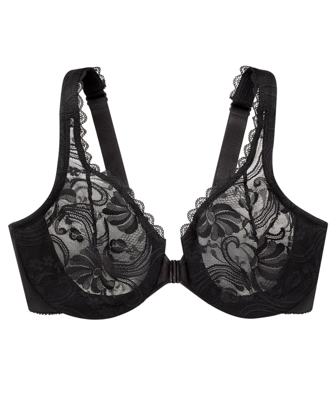 WonderWire Front-Close Stretch Lace Bra