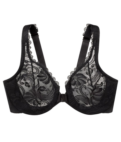 WonderWire Front-Close Stretch Lace Bra