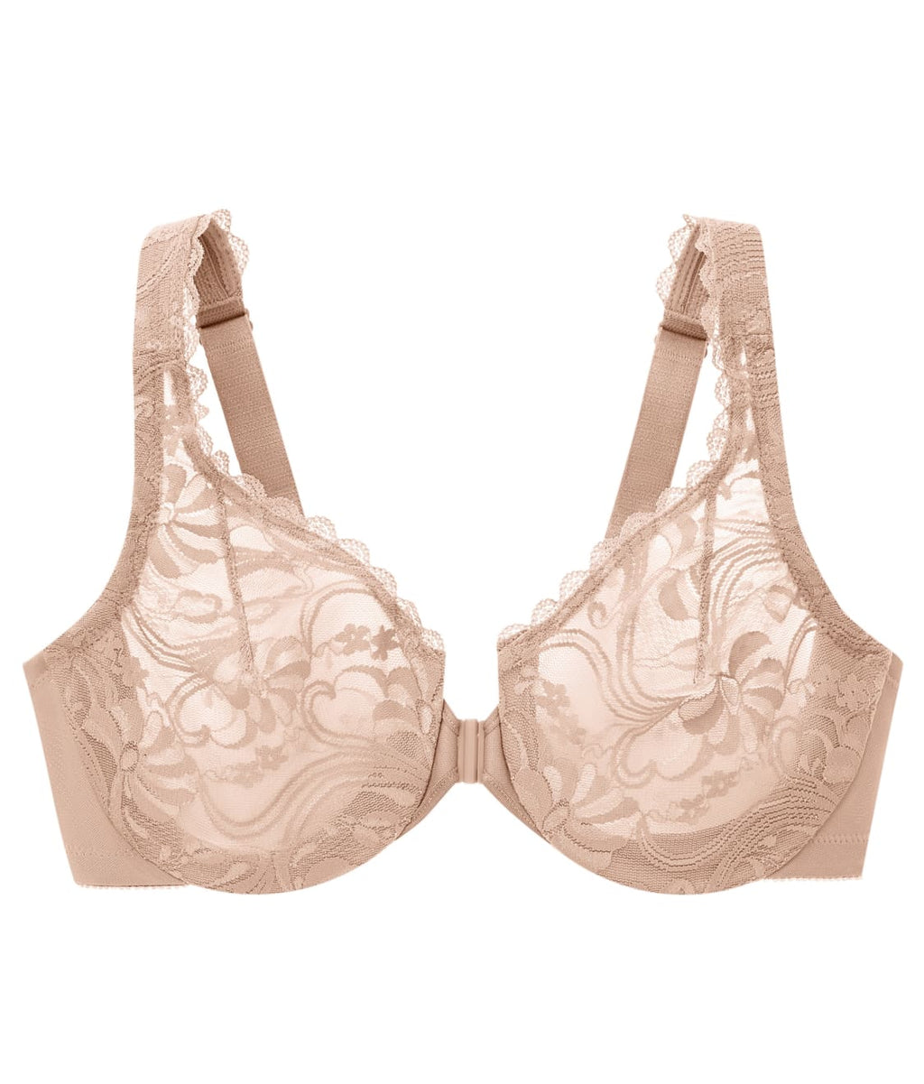 WonderWire Front-Close Stretch Lace Bra