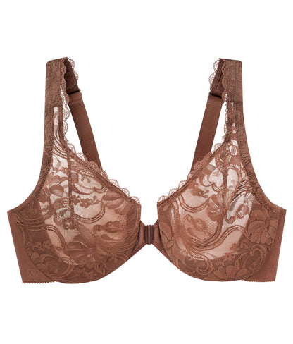 WonderWire Front-Close Stretch Lace Bra