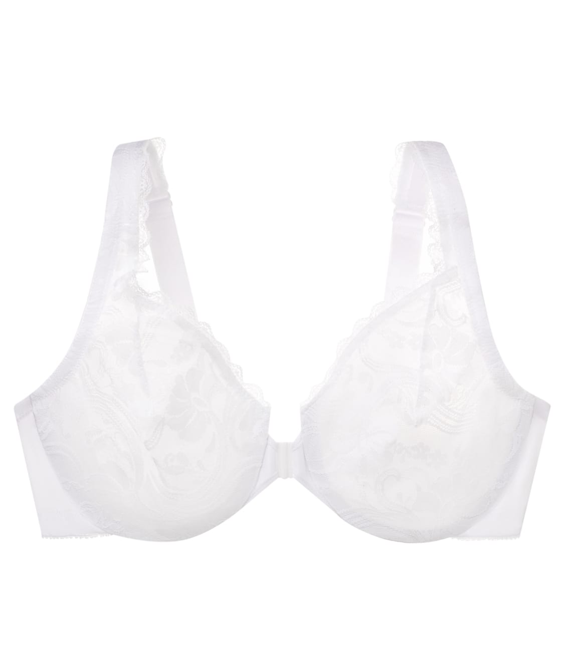 WonderWire Front-Close Stretch Lace Bra