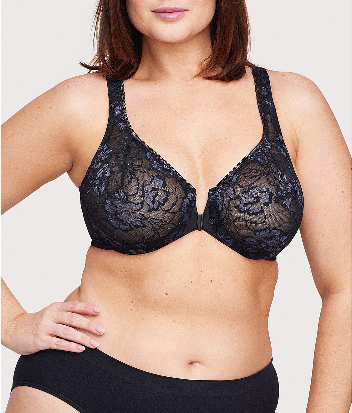 WonderWire Lacey T-Back Front-Close Bra