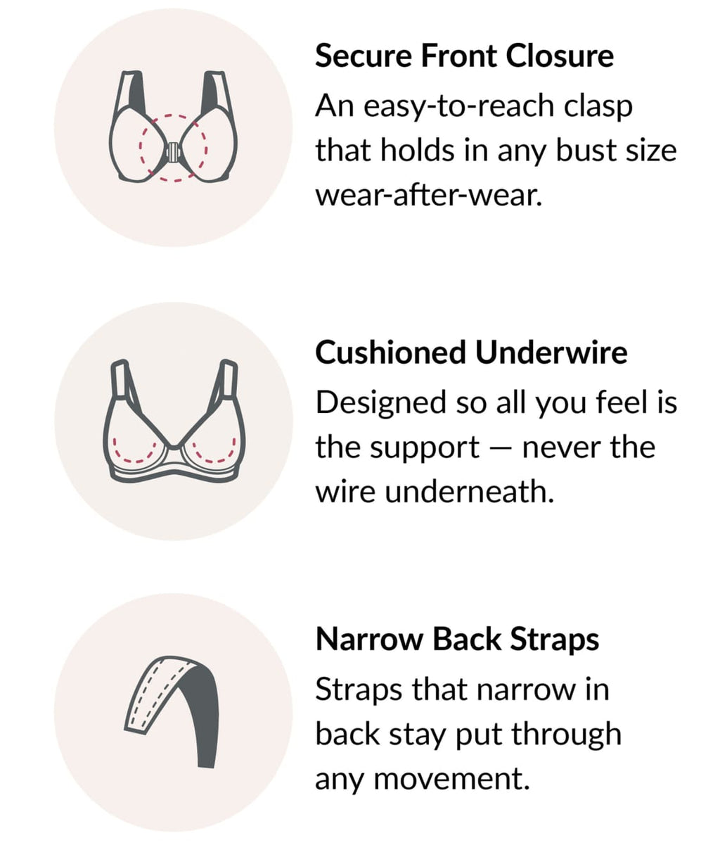 WonderWire Lacey T-Back Front-Close Bra
