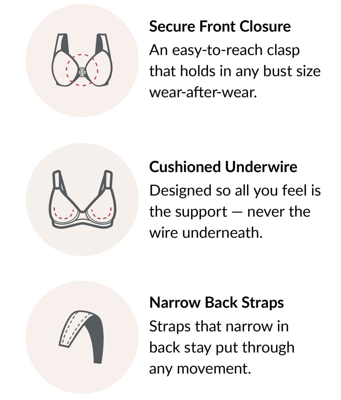 WonderWire Lacey T-Back Front-Close Bra