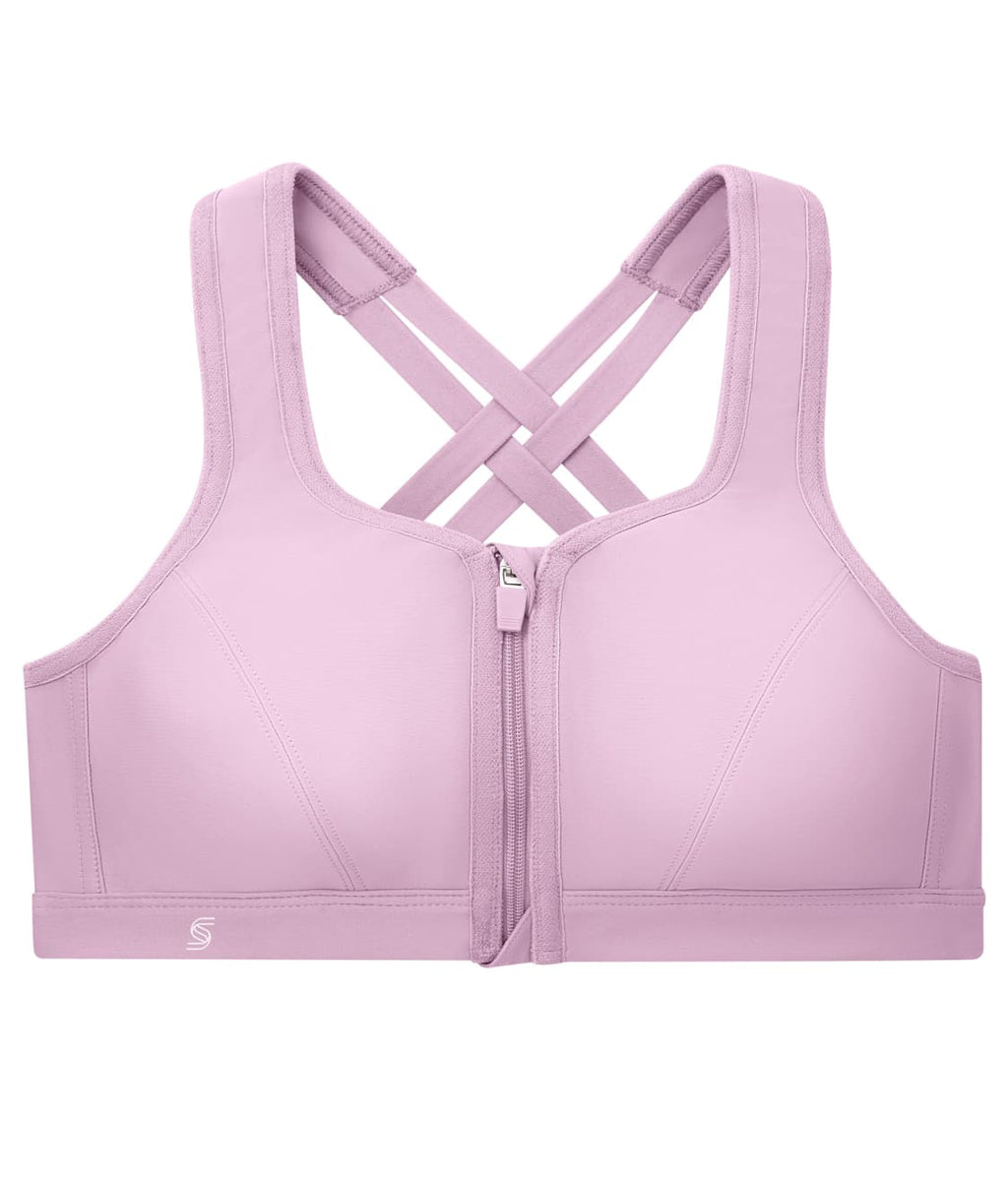 Zip-Up Front-Close Wire-Free Sports Bra