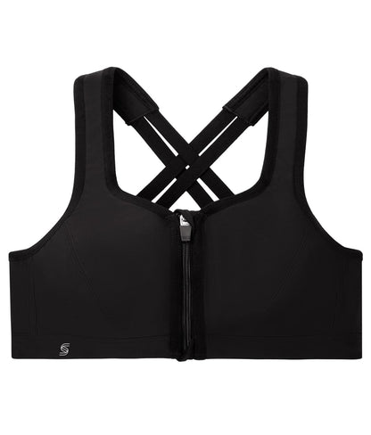 Zip-Up Front-Close Wire-Free Sports Bra