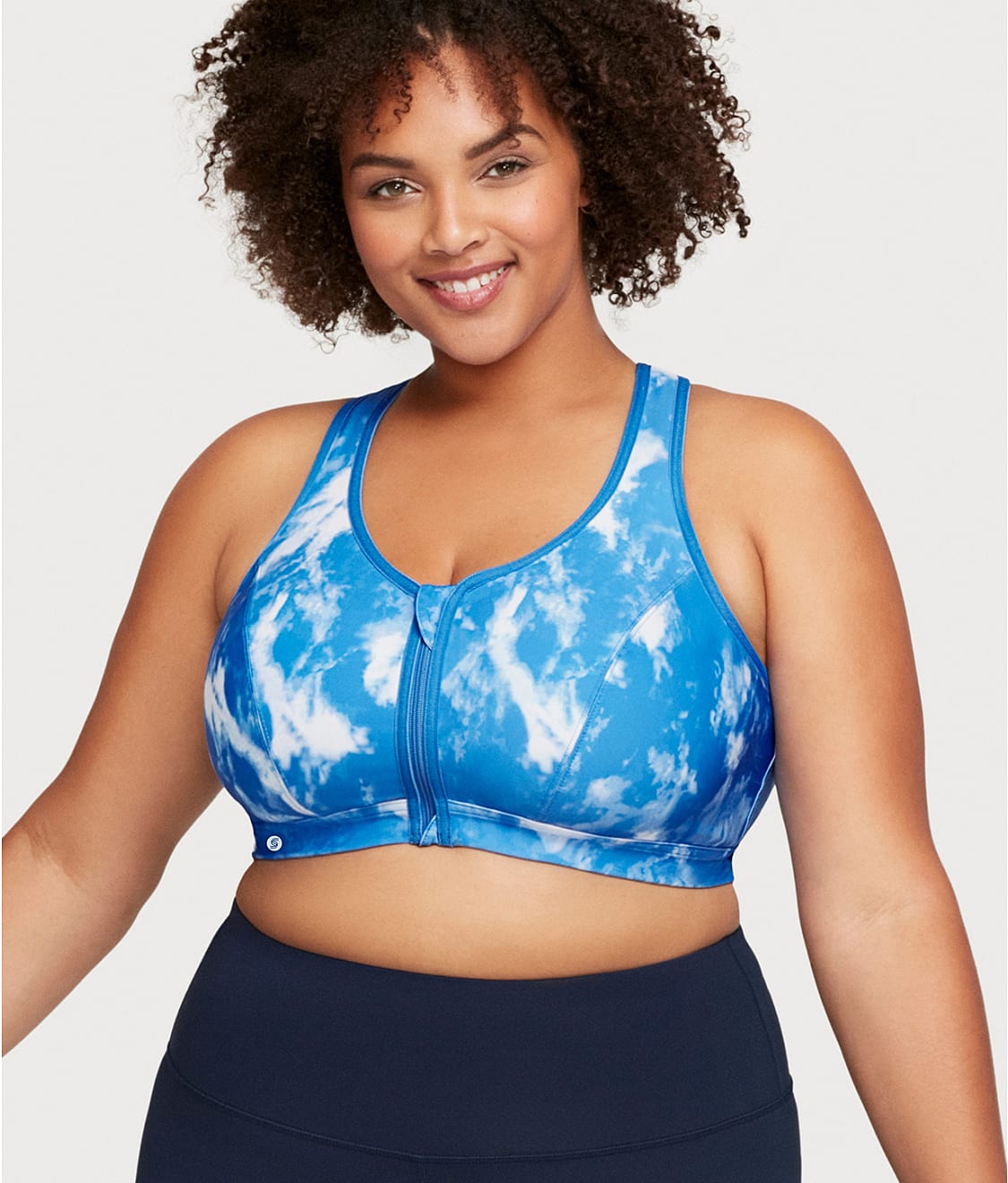 Zip-Up Front-Close Wire-Free Sports Bra