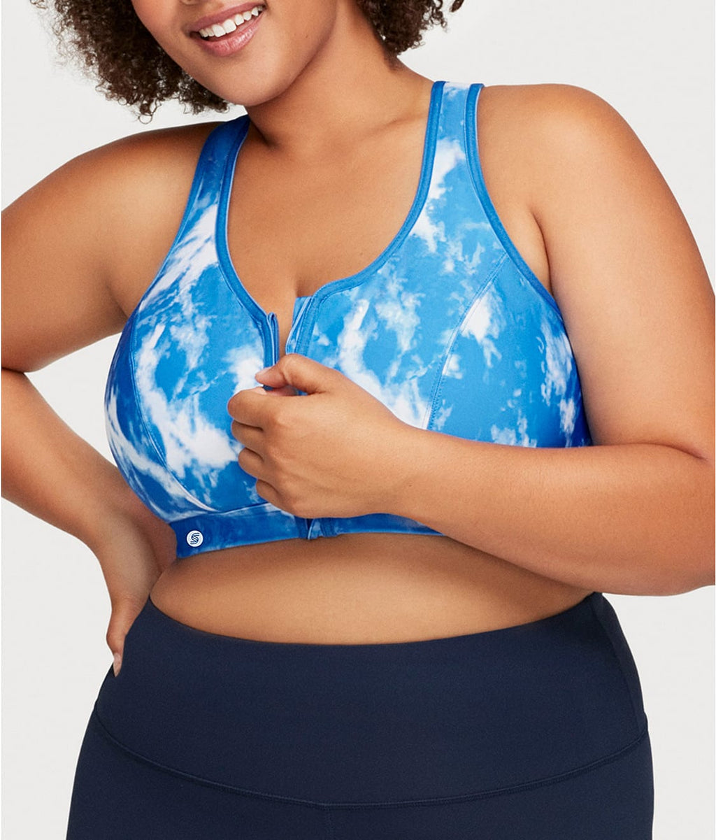 Zip-Up Front-Close Wire-Free Sports Bra