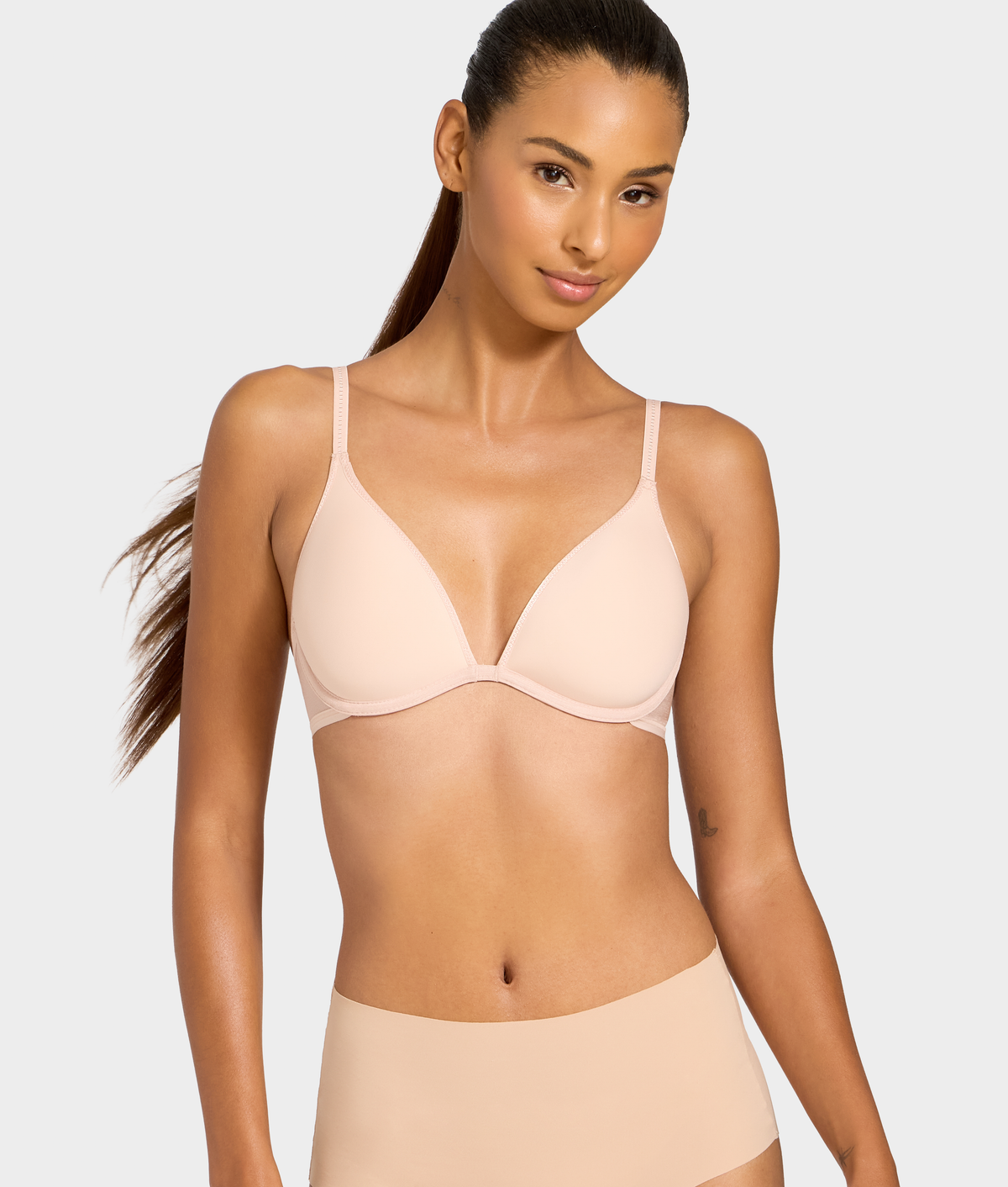 Full Transparency Plunge Spacer T-Shirt Bra