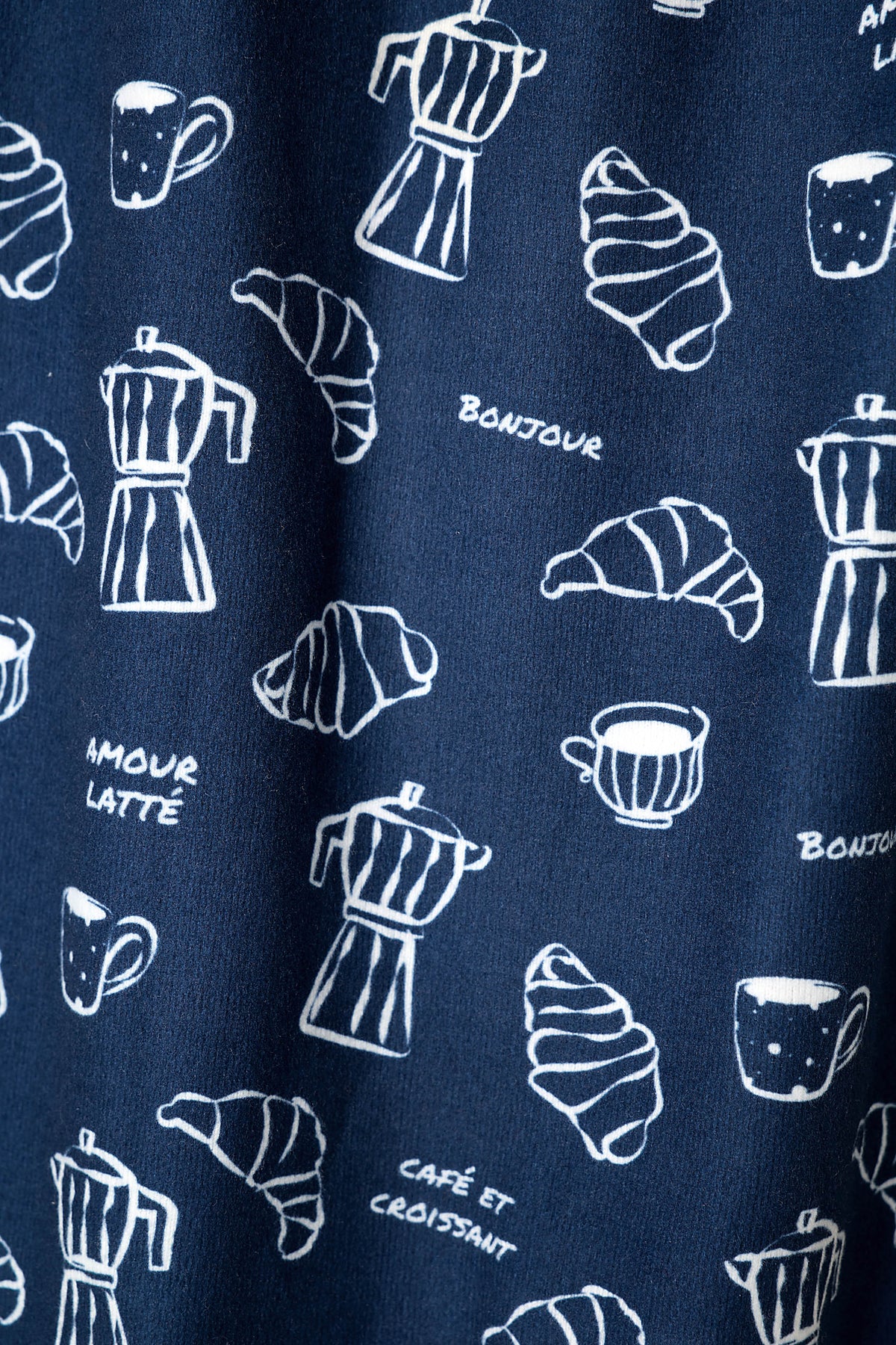 Bonjour Babe French Breakfast Print Long Sleeve Pajama Set