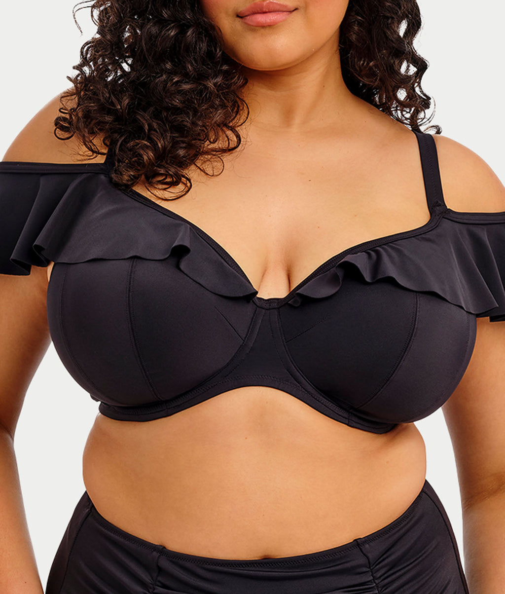 Plus Size Plain Sailing Bardot Bikini Top