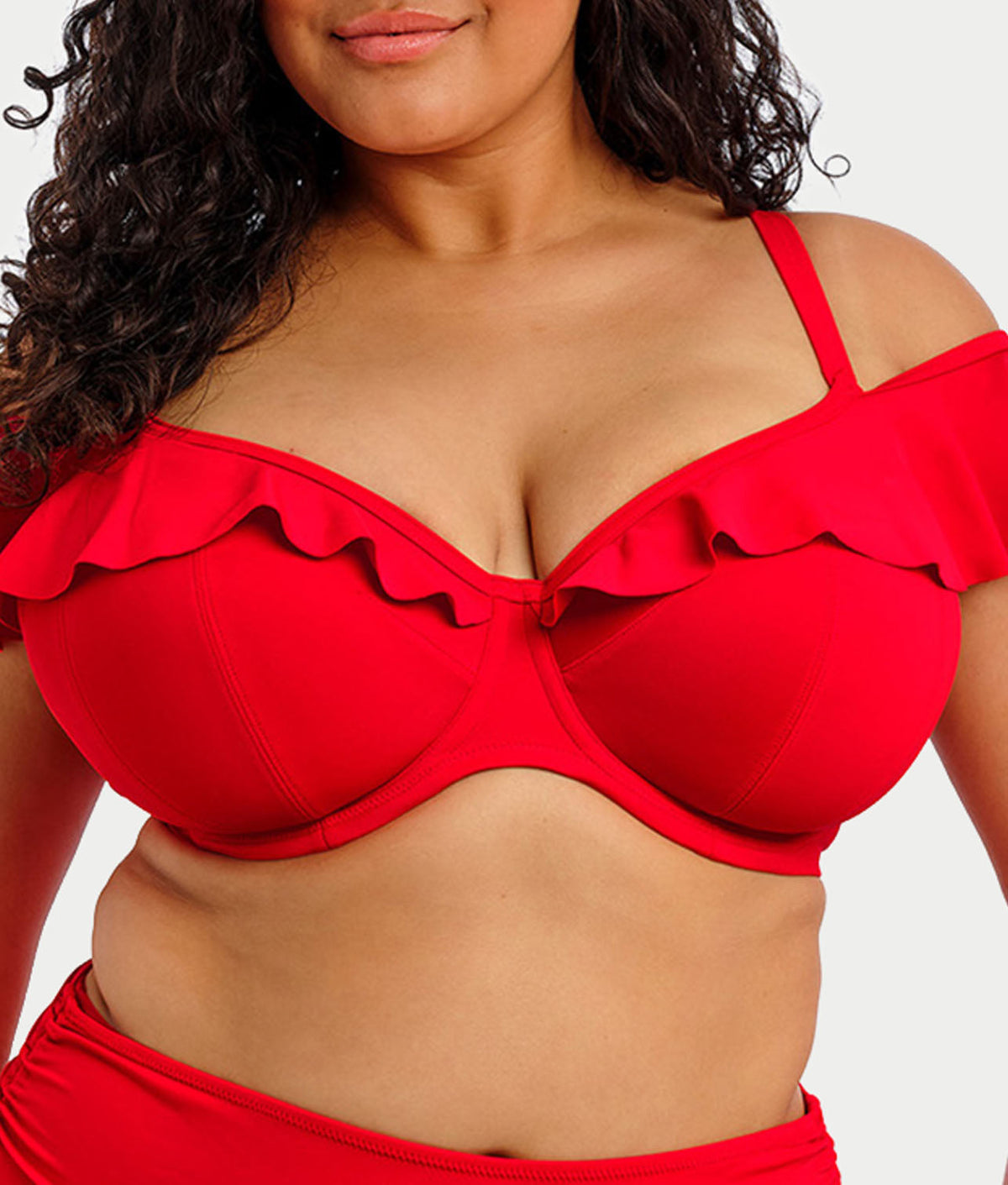Plus Size Plain Sailing Bardot Bikini Top