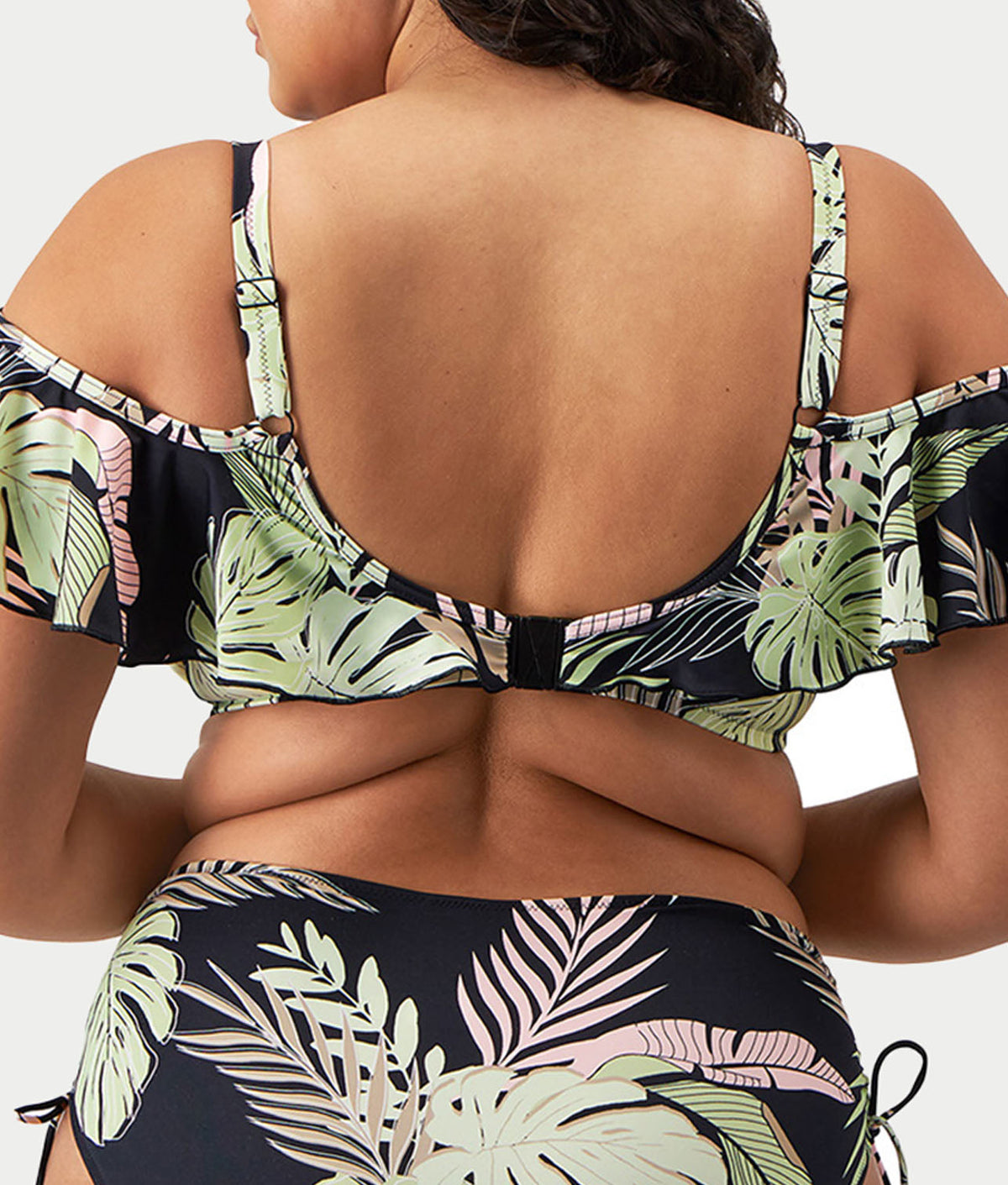 Plus Size Tropical Retreat Ruffle Bikini Top