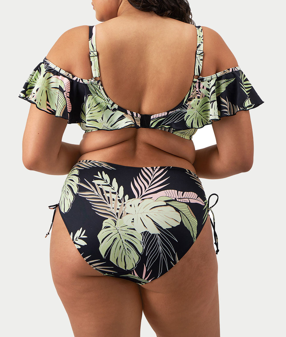 Plus Size Tropical Retreat Ruffle Bikini Top