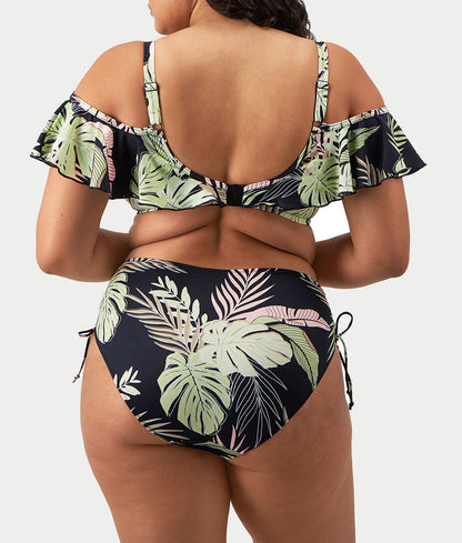 Plus Size Tropical Retreat Ruffle Bikini Top