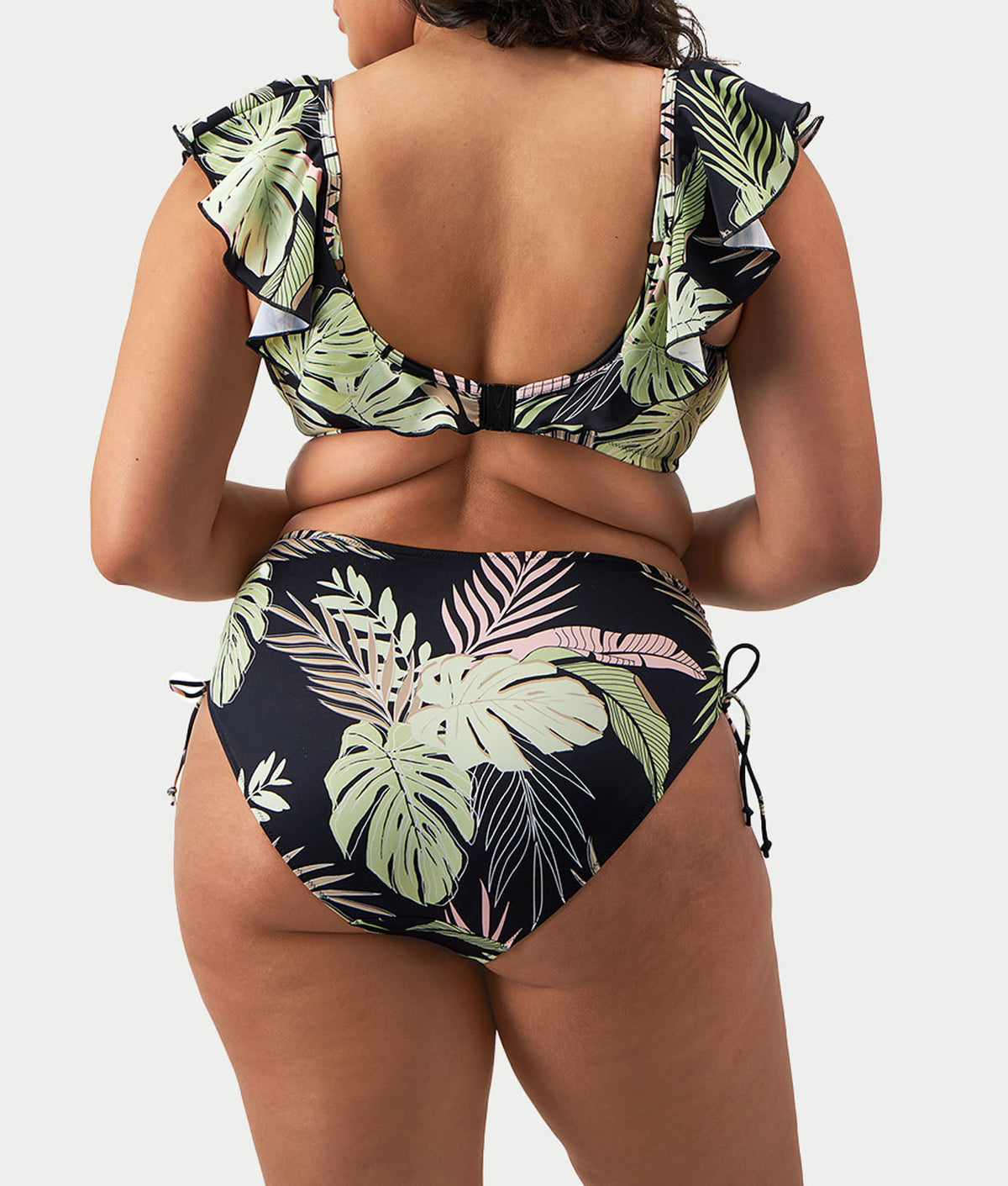 Plus Size Tropical Retreat Ruffle Bikini Top