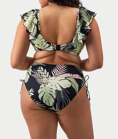 Plus Size Tropical Retreat Ruffle Bikini Top
