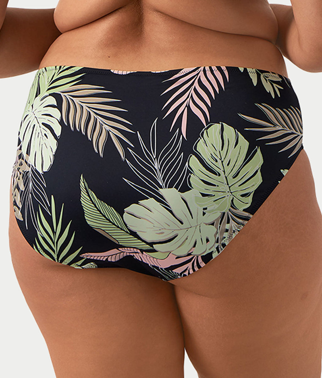 Plus Size Tropical Retreat Mid-Rise Bikini Bottom