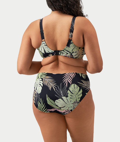 Plus Size Tropical Retreat Mid-Rise Bikini Bottom