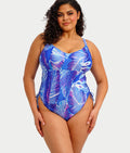 Plus Size Maluku Island Wire-Free One-Piece Swimsuit