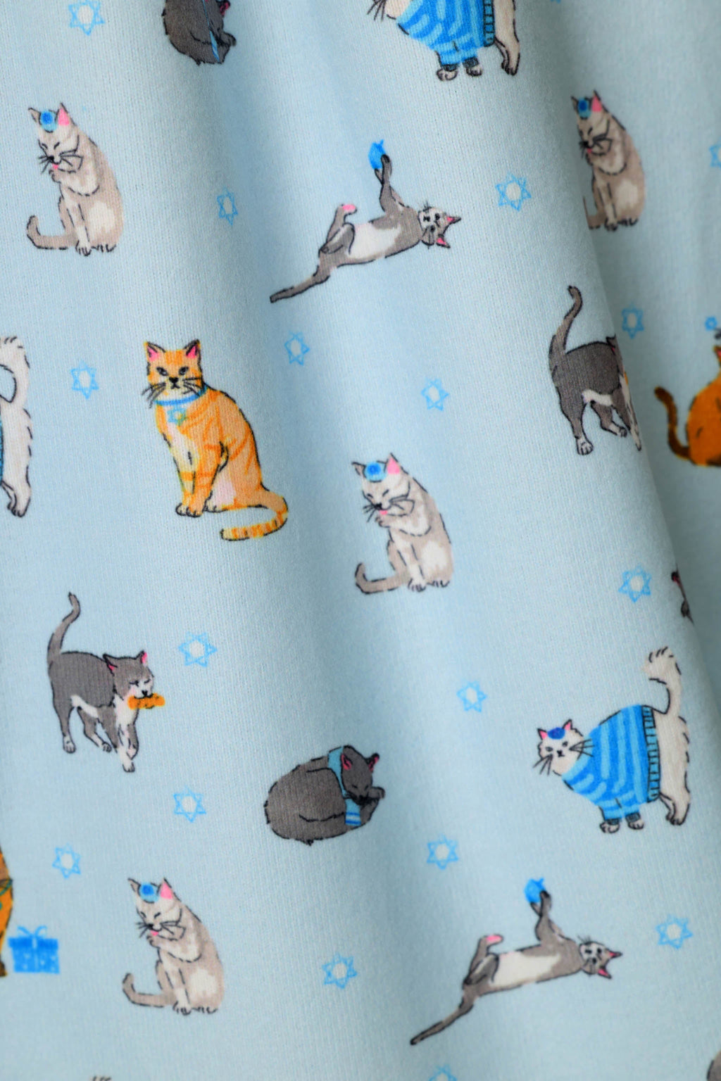 Hanukkatz Paws for Celebration Cat Print Pajama Set
