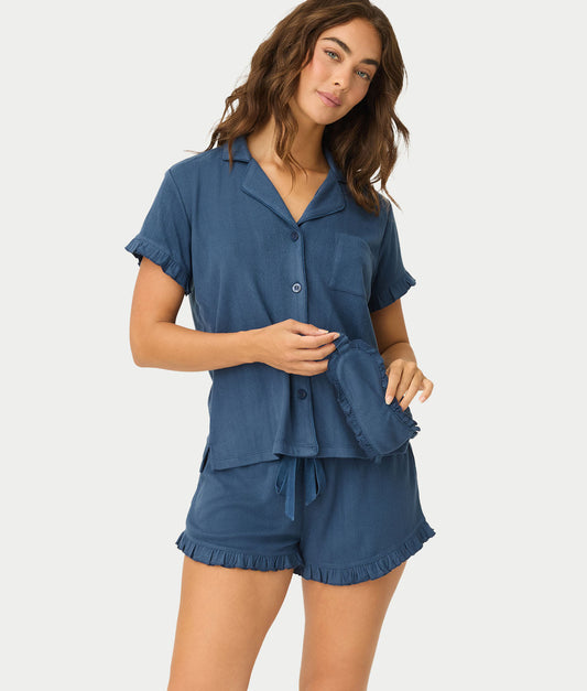 Pointelle Essentials 3-Piece Knit Pajama Set