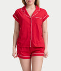 Notch Collar Knit Pajama Set
