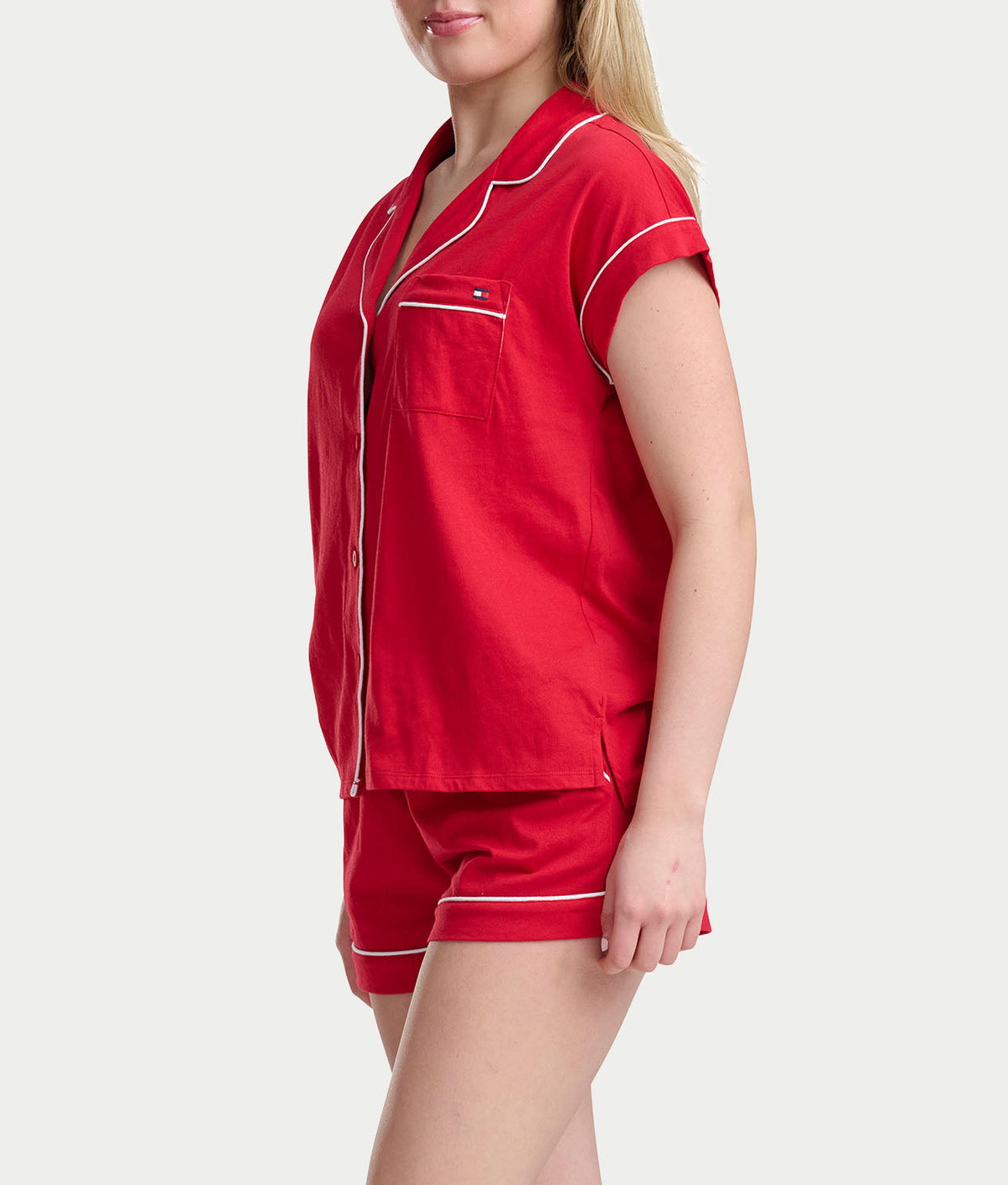 Notch Collar Knit Pajama Set