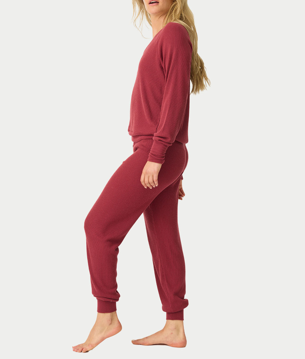 Textured Essentials Long Sleeve Knit Pajama Set