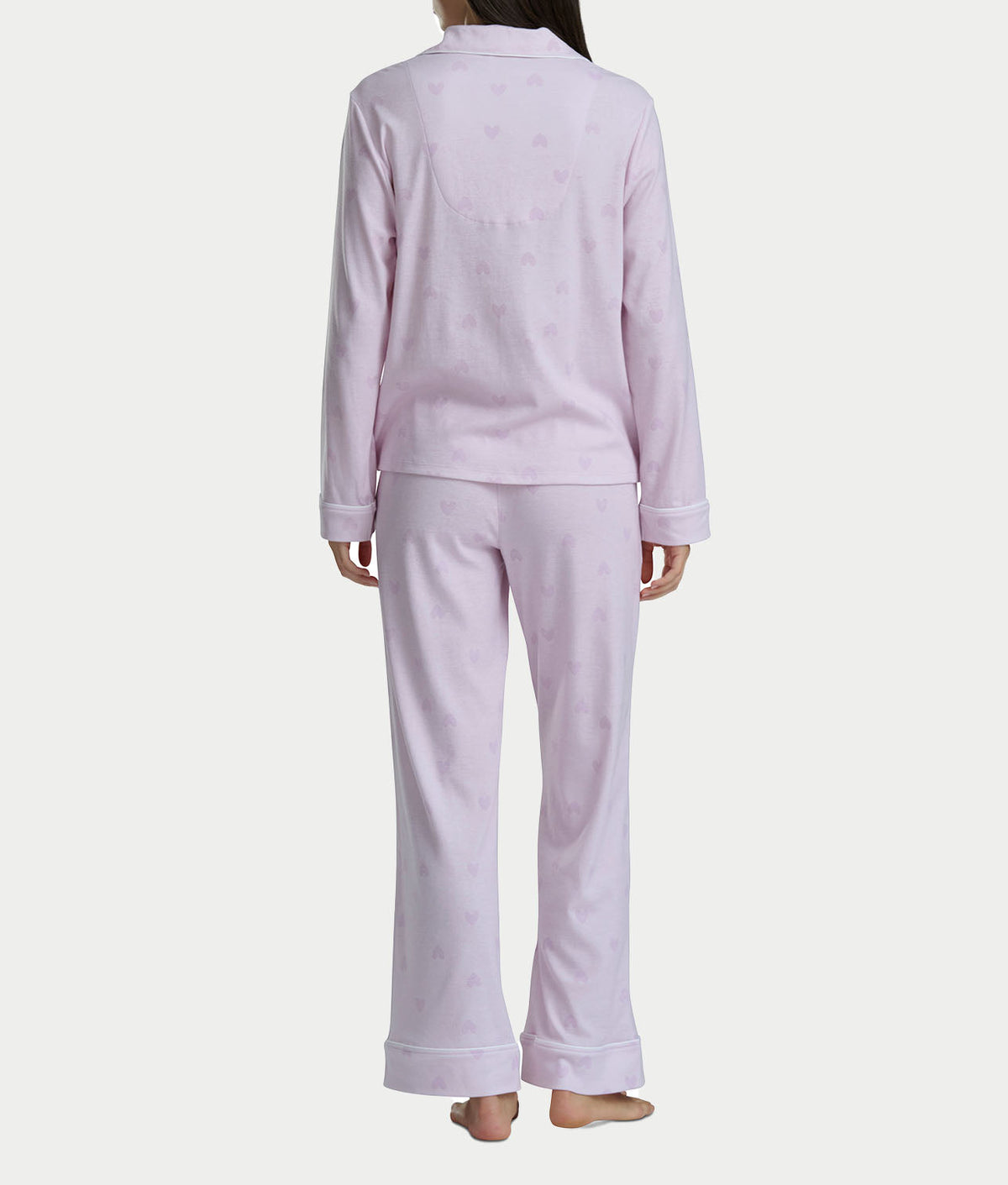 Notch Collar Woven Pajama Set