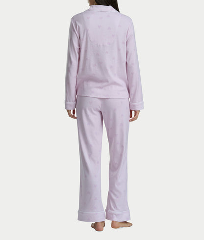 Notch Collar Woven Pajama Set