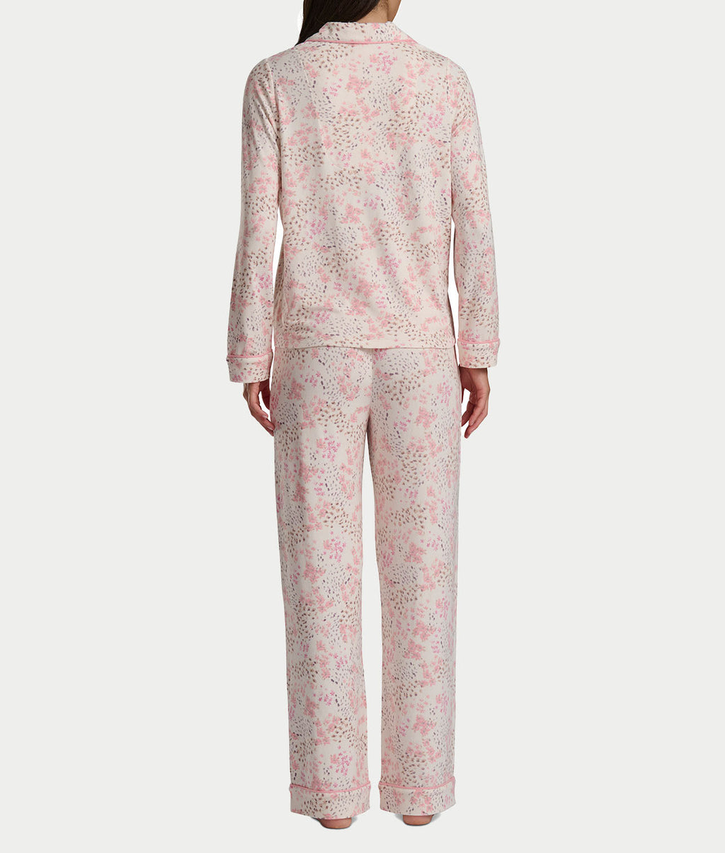 Notch Collar Woven Pajama Set
