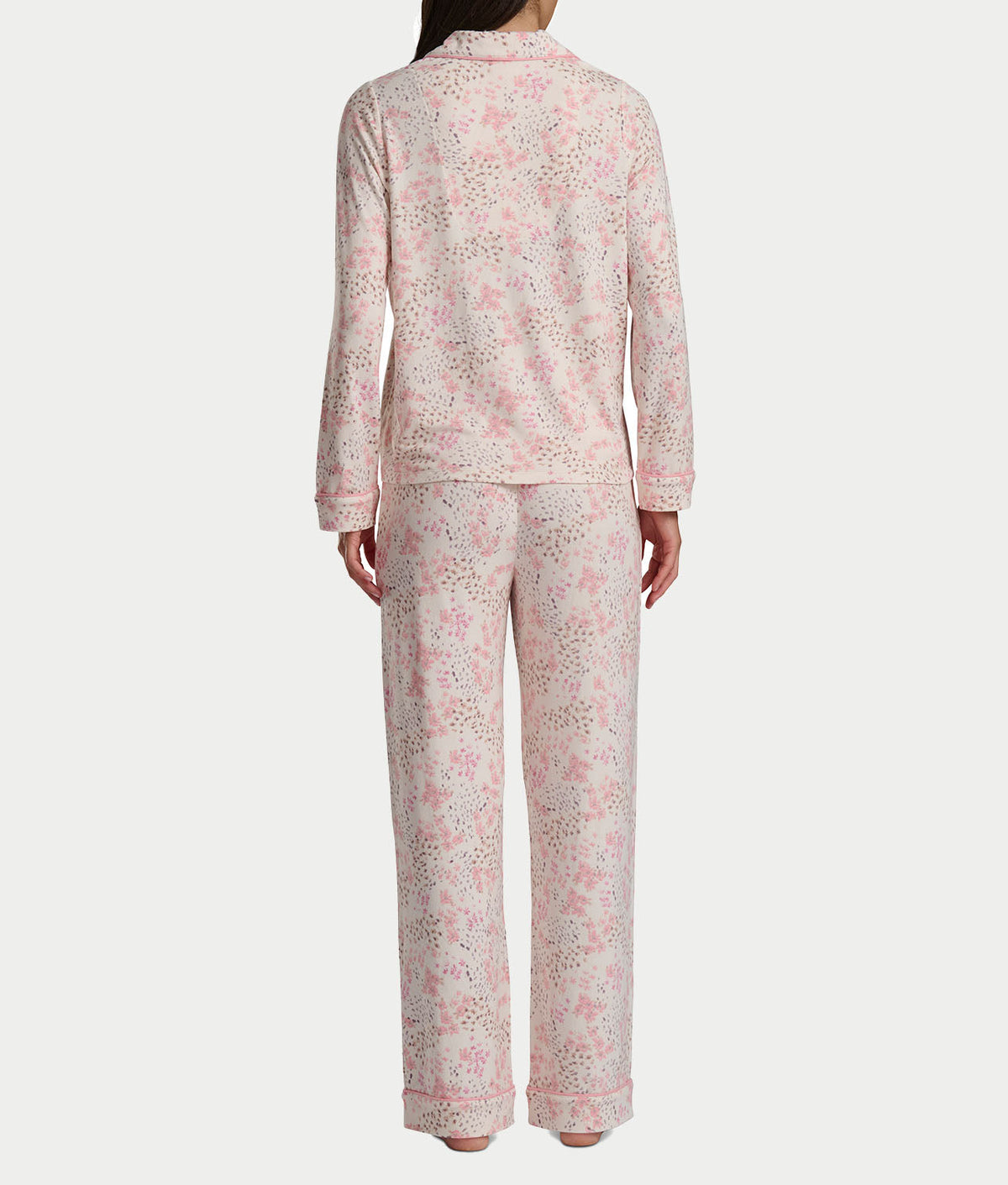 Notch Collar Woven Pajama Set