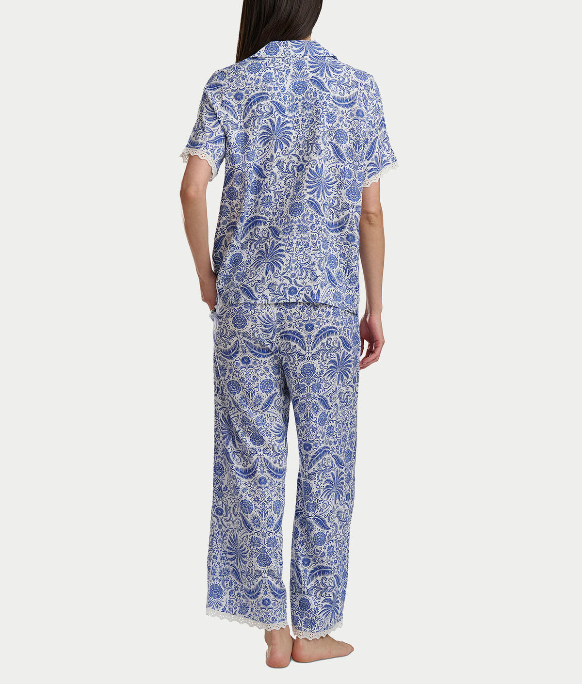 Short Sleeve Knit Top & Cropped Pajama Set