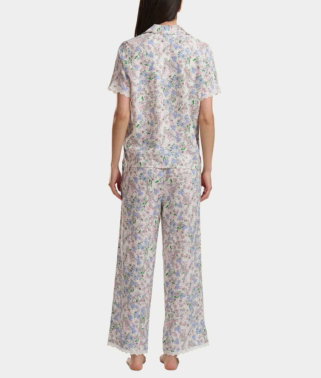 Short Sleeve Knit Top & Cropped Pajama Set